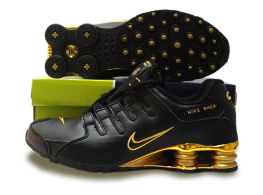 Mens Nike Shox Nz Sl Si Shoes Black Golden - Click Image to Close